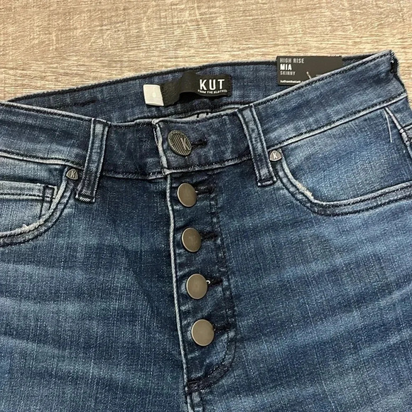 NWT!! KUT From The Kloth - Mia High-Rise Skinny-Button Fly in Keep - Size 0 - Picture 8 of 12